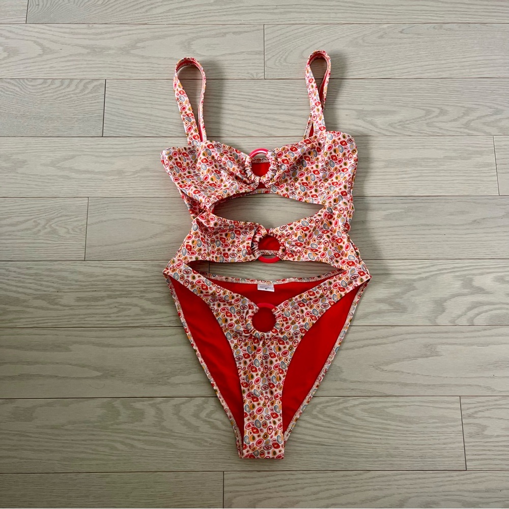 Strawberry Milk Mob Patterned One-Piece Swimsuit